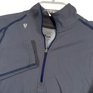 Stoic Women's Gray Quarter Zip Long Sleeve Athletic Top Medium
